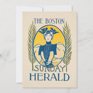 Carte Vintage Boston Sunday Herald