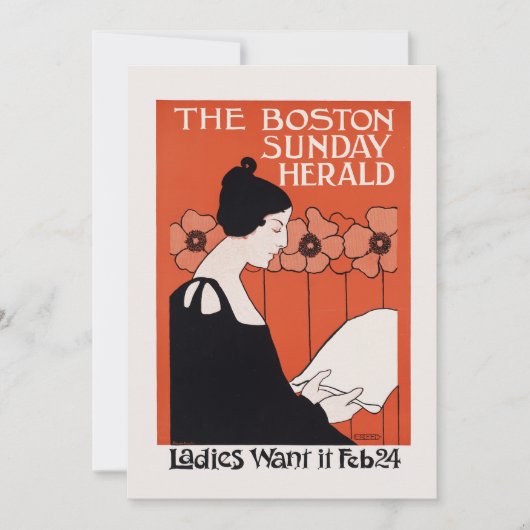 Carte Vintage Boston Sunday Herald (Devant)