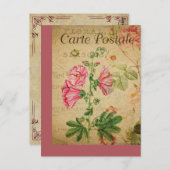 Carte vintage Botanique Florale (Devant / Derrière)
