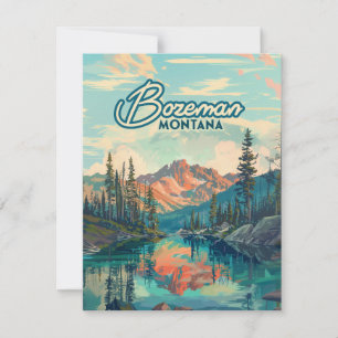 Carte Vintage Bozeman Montana Rocky Mountains