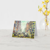 Carte vintage Broadway, NYC (années 1880) (Fleur jaune)