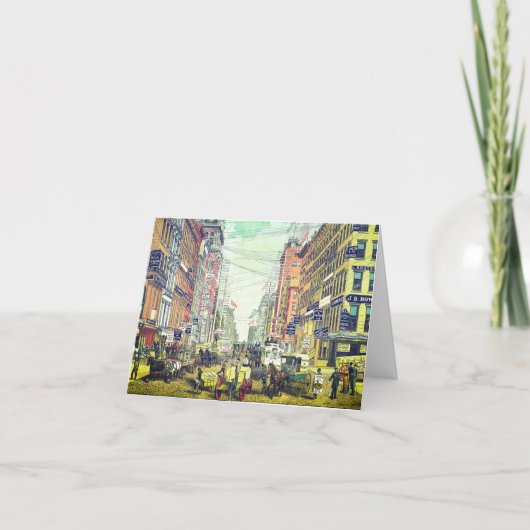 Carte vintage Broadway, NYC (années 1880) (Devant)