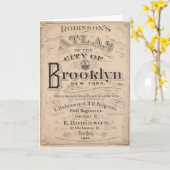 Carte Vintage Brooklyn, New York Atlas (Fleur jaune)