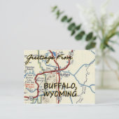 Carte Vintage Buffalo Wyoming (Debout devant)