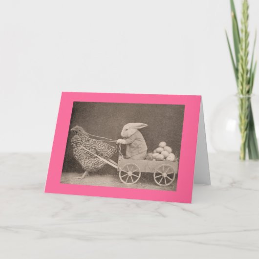 Carte vintage Bunny Pâques Pour Enfants (Devant)