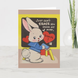 Carte vintage Bunny Valentine's Day