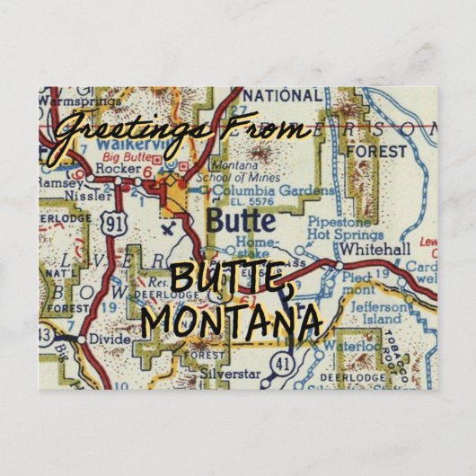 Carte Vintage Butte Montana (Devant)