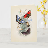Carte Vintage Butterfly Boho Chic (Fleur jaune)