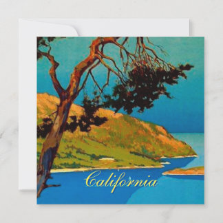 Carte Vintage California Coast Travel