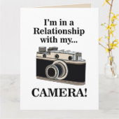Carte Vintage Camera Funny Photographe Anniversaire (Fleur jaune)