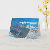 Carte Vintage Camera Grunge, Joyeux Anniversaire ! (Fleur jaune)