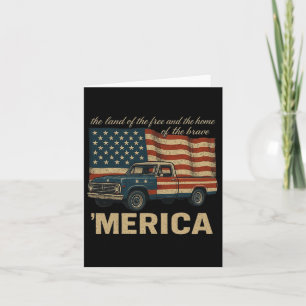 Carte Vintage Camion Clic Merica Drapeau Américain Usa 4