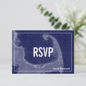 Carte Vintage Cape Cod Mariage Carte RSVP (Debout devant)