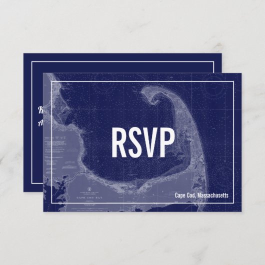 Carte Vintage Cape Cod Mariage Carte RSVP (Devant / Derrière)
