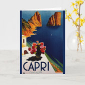 Carte Vintage Capri Italie Voyage (Fleur jaune)