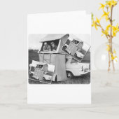 Carte Vintage Car Camping Caravan (Fleur jaune)