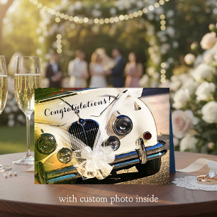 Carte Vintage Car Wedding Congratulations Card