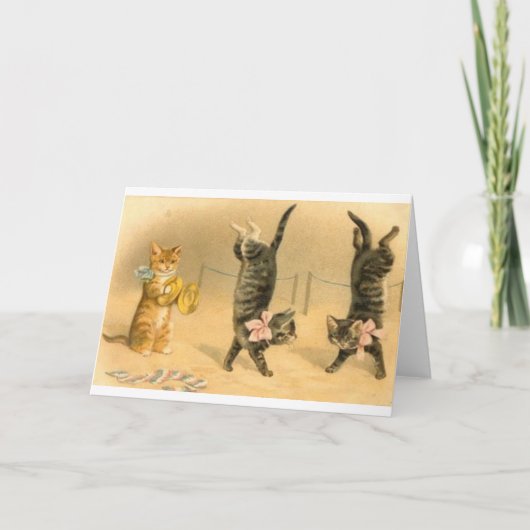 Carte Vintage Cat Acrobate (Devant)