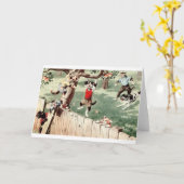 Carte Vintage Cat Apple Thieves (Fleur jaune)