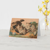 Carte Vintage Cat Frolic Note (Fleur jaune)