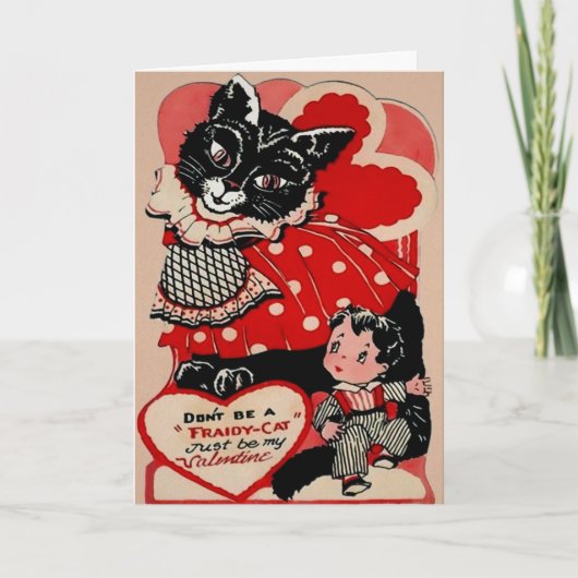 Carte vintage Cat Valentine's Day (Devant)