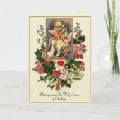 Carte Vintage catholique Noël Jésus Nativité (Devant)