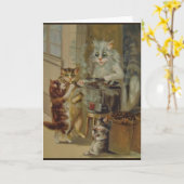 Carte Vintage Cats et Roasted Chestnuts (Fleur jaune)