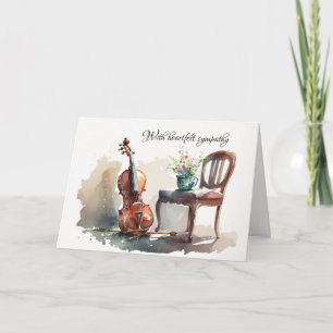 Carte Vintage Cello avec chaise