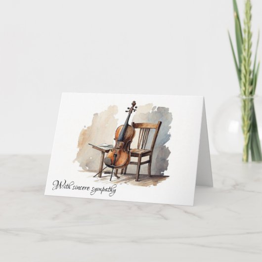 Carte Vintage Cello avec chaise (Devant)