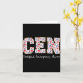 Carte Vintage Cen Certified Emergency Nurse Wildflowers  (Fleur jaune)