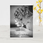 Carte Vintage - C'est ton anniversaire !, (Fleur jaune)