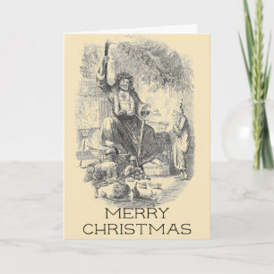 Carte Vintage Charles Dickens Noël Carol Noël