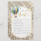 Carte vintage Chaud Air Balloon Douche Trouver L'I (Devant / Derrière)