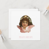 CARTE vintage CHERUB NOËL (Devant/Arrière en situation)