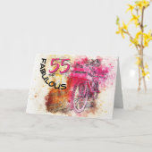 Carte Vintage Chic Aquarelle rose Vélo Anniversaire (Fleur jaune)