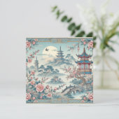 Carte vintage chinoise Carrelage bleu (Debout devant)