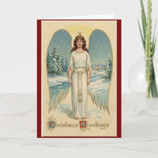 Carte Vintage Christmas Angel Greeting Card
