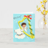 Carte Vintage Christmas Angel with (Fleur jaune)