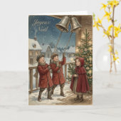 Carte Vintage Christmas Bell Ringers Card (Fleur jaune)