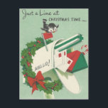 Carte Vintage Christmas Bird Card<br><div class="desc">Image de Noël Vintage mignonne montrant un oiseau sur une boîte aux lettres. Parfait pour les amis et les proches éloignés.</div>