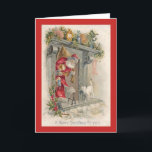 Carte Vintage Christmas Cat & Santa Claus<br><div class="desc">Joyeux Noël ! Cette image attachante de Père Noël saluée par un chat blanc date de 1903 et fait partie de la collection de cartes postales TuckDB. As-tu aimé cette carte ? Visitez notre magasin pour plus de designs Meowgical. www.zazzle.com/micki_summers?rf=238708202464751</div>