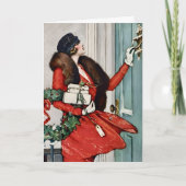 Carte Vintage Christmas Doorstep Illustration (Devant)