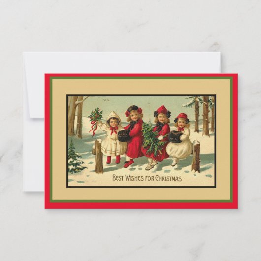 Carte Vintage Christmas Flat Note (Devant)