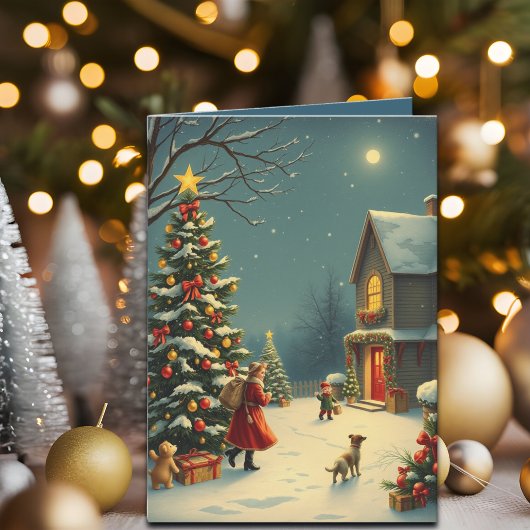 Carte Vintage Christmas Illustration