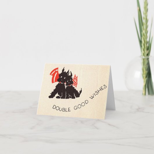 Carte Vintage Christmas Scottie Dogs Card (Devant)
