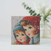 Carte Vintage Christmas - Snowflake sisters (Debout devant)