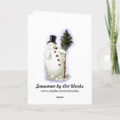 Carte Vintage Christmas Snowman (Dos)