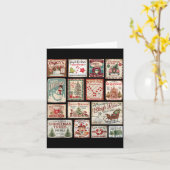 Carte Vintage Christmas Stamps Holiday Party Tee Festive (Fleur jaune)