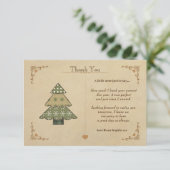 Carte Vintage Christmas Tree Merci (Debout devant)
