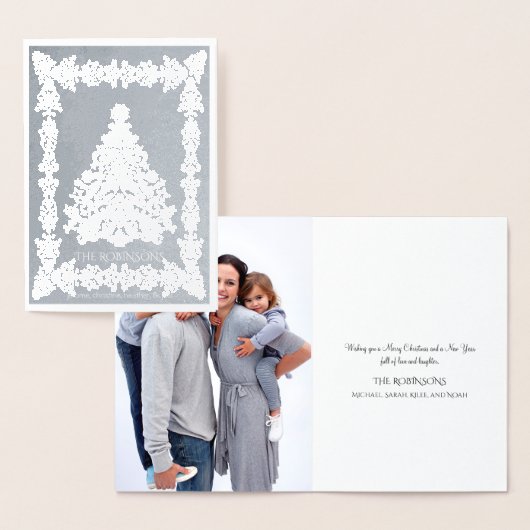 Carte Vintage Christmas Tree Silver (Affichage)